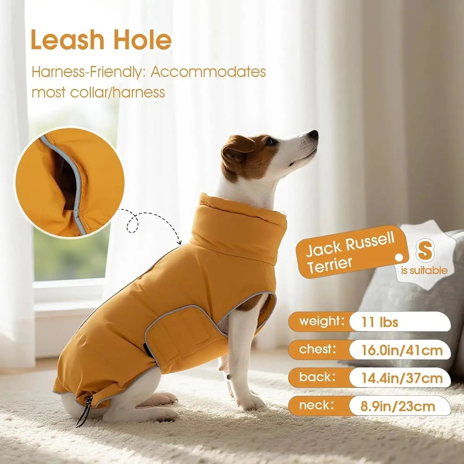 Puffer Waterproof Dog Jacket – Warm Winter Coat XS–3XL, Reflective & Adjustable Wags & Whiskers Pet Supply