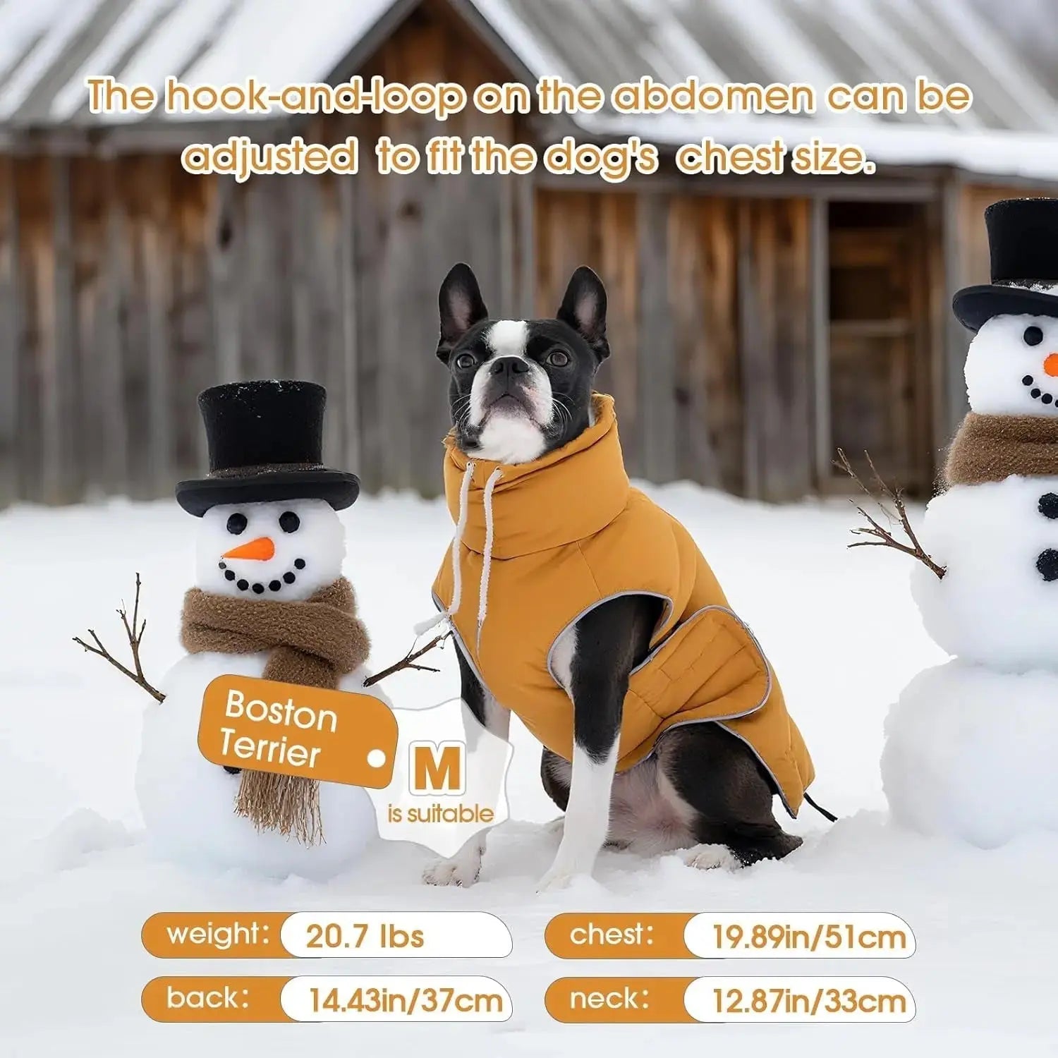 Puffer Waterproof Dog Jacket – Warm Winter Coat XS–3XL, Reflective & Adjustable Wags & Whiskers Pet Supply