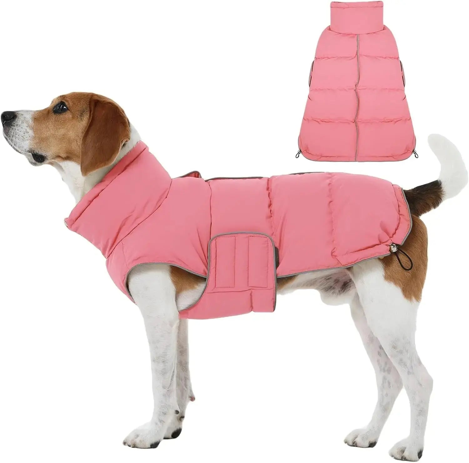 Puffer Waterproof Dog Jacket – Warm Winter Coat XS–3XL, Reflective & Adjustable Wags & Whiskers Pet Supply