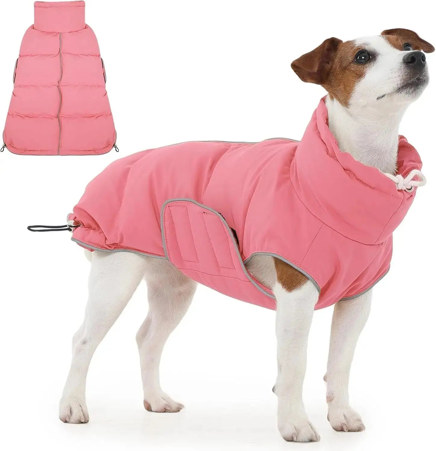 Puffer Waterproof Dog Jacket – Warm Winter Coat XS–3XL, Reflective & Adjustable Wags & Whiskers Pet Supply