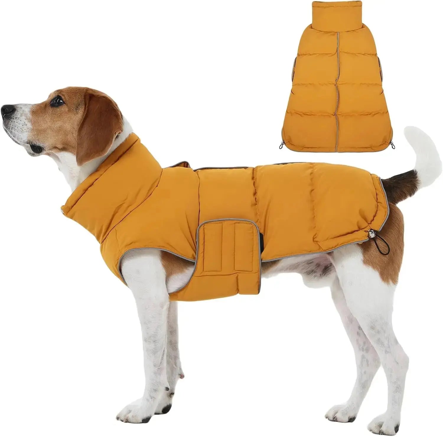 Puffer Waterproof Dog Jacket – Warm Winter Coat XS–3XL, Reflective & Adjustable Wags & Whiskers Pet Supply