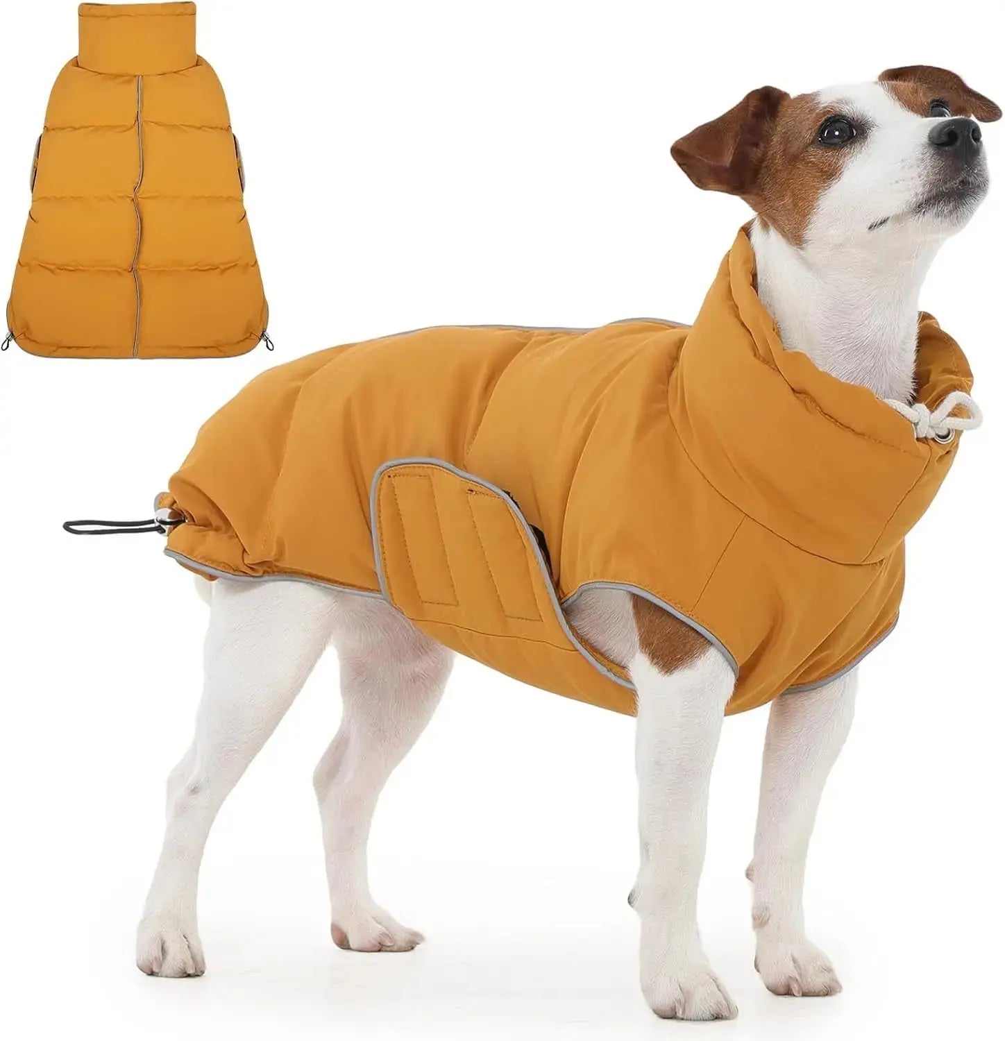 Puffer Waterproof Dog Jacket – Warm Winter Coat XS–3XL, Reflective & Adjustable Wags & Whiskers Pet Supply