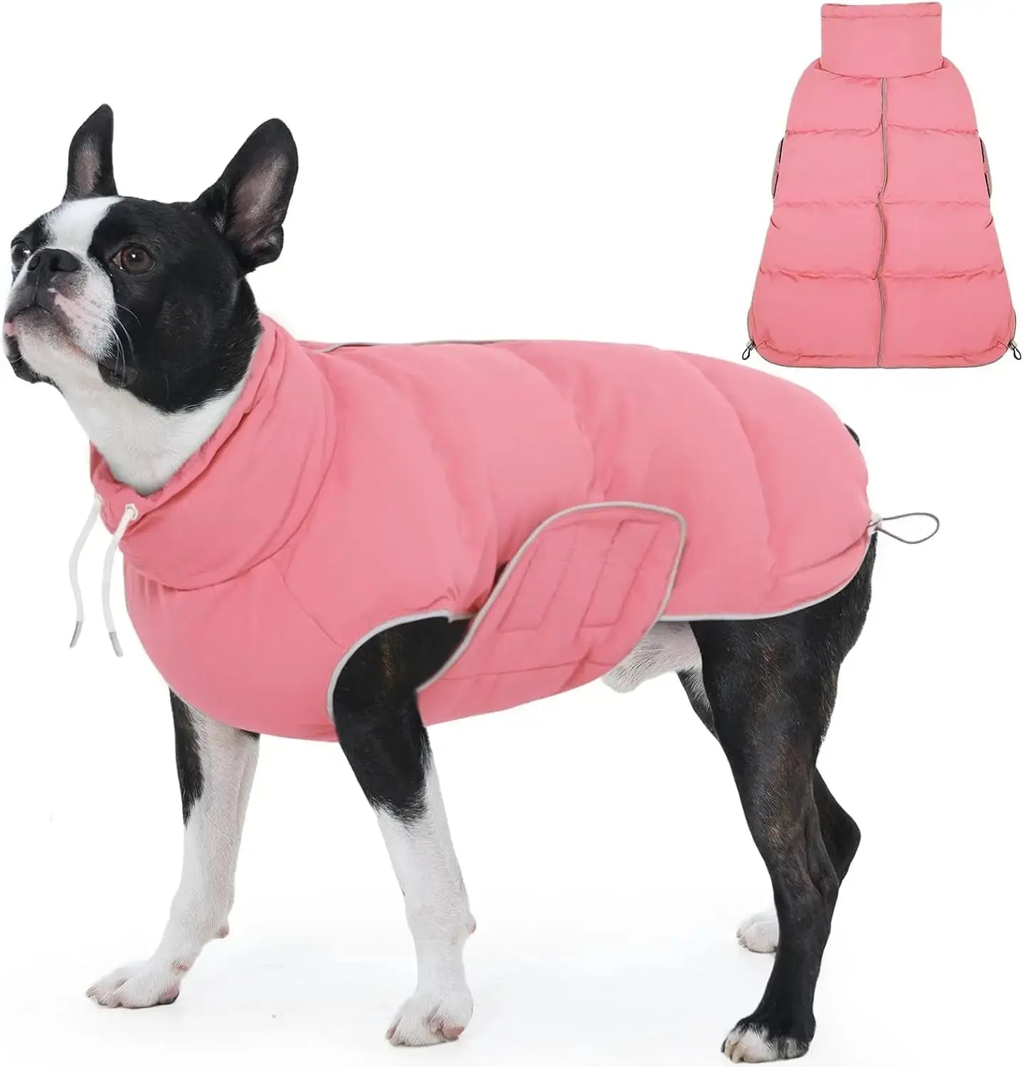Puffer Waterproof Dog Jacket – Warm Winter Coat XS–3XL, Reflective & Adjustable Wags & Whiskers Pet Supply