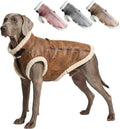 Retro Aviator Dog Jacket Faux Leather Sherpa Coat XS-3XL Winter Wags & Whiskers Pet Supply