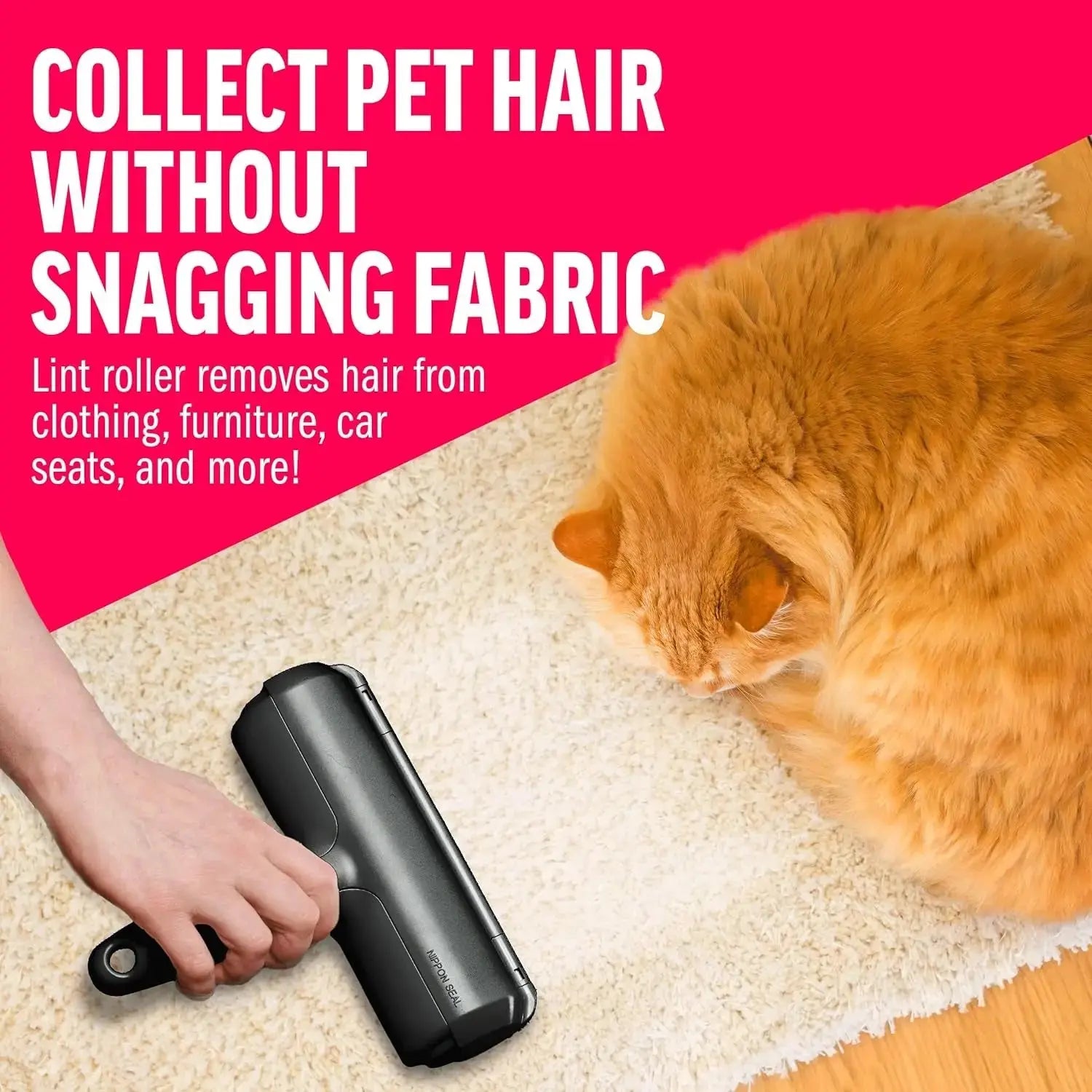 Reusable Pet Hair Remover Roller for Furniture, Carpet & Clothing Wags & Whiskers Pet Supply