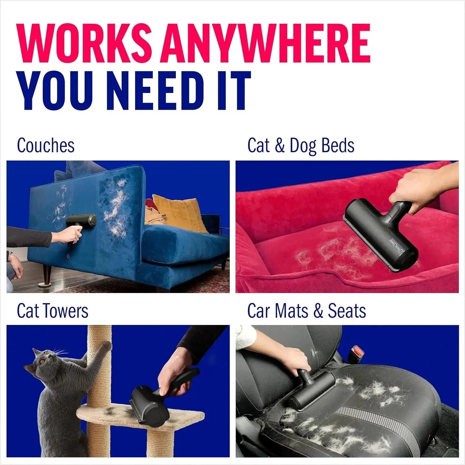 Reusable Pet Hair Remover Roller for Furniture, Carpet & Clothing Wags & Whiskers Pet Supply