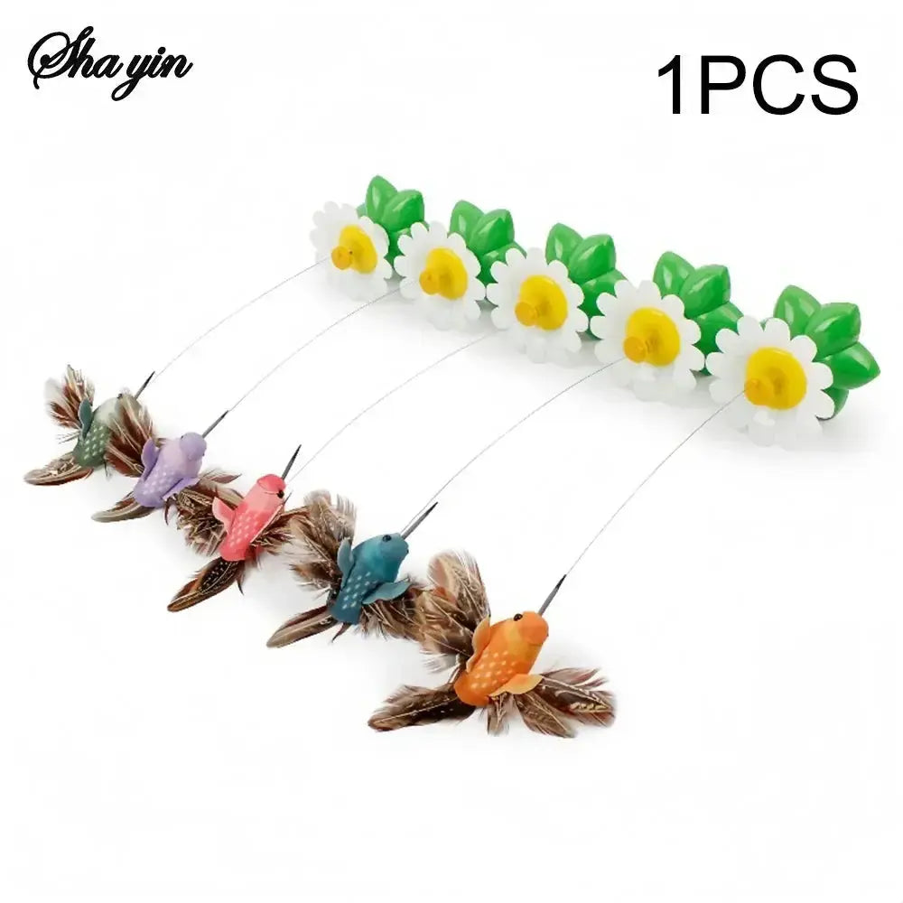 Electric Flying Bird Teasing Stick Automatically Spins Around, Hummingbird Cat Self-Play Toy by Pet Zen