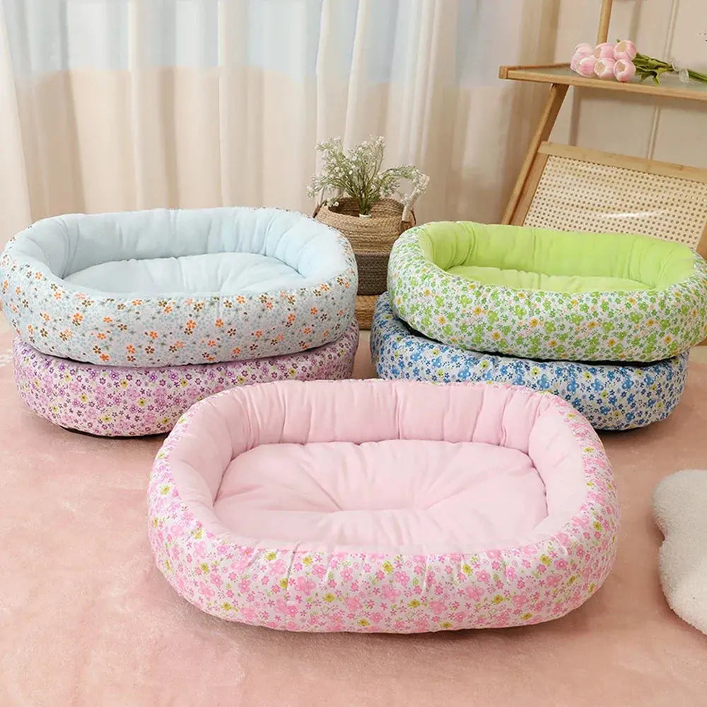 Cute Medium Dog Bed House Summer Soft Small Dog Sofa Bed Comfortable Elastic Large Cat Bed Kennel Accessories