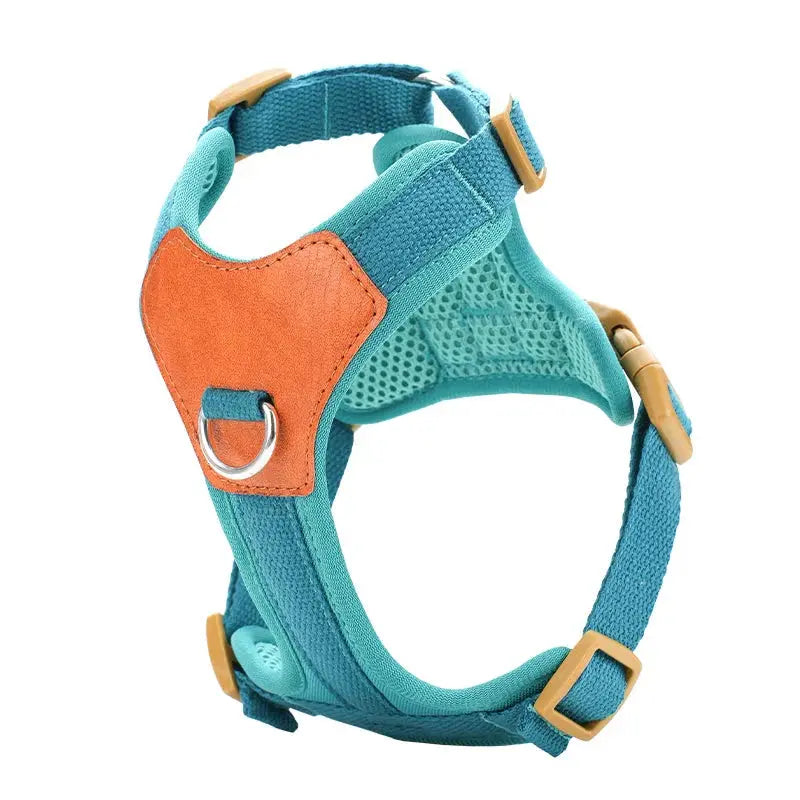 Retro Pet Harness - Adjustable PU Leather & Mesh Fashioned Furbabies