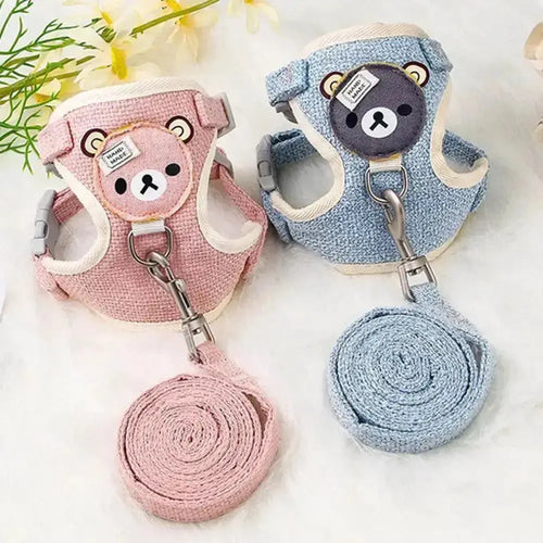 Cute Bear Vest-Style Pet Leash for Small Pets by WTN Essentials