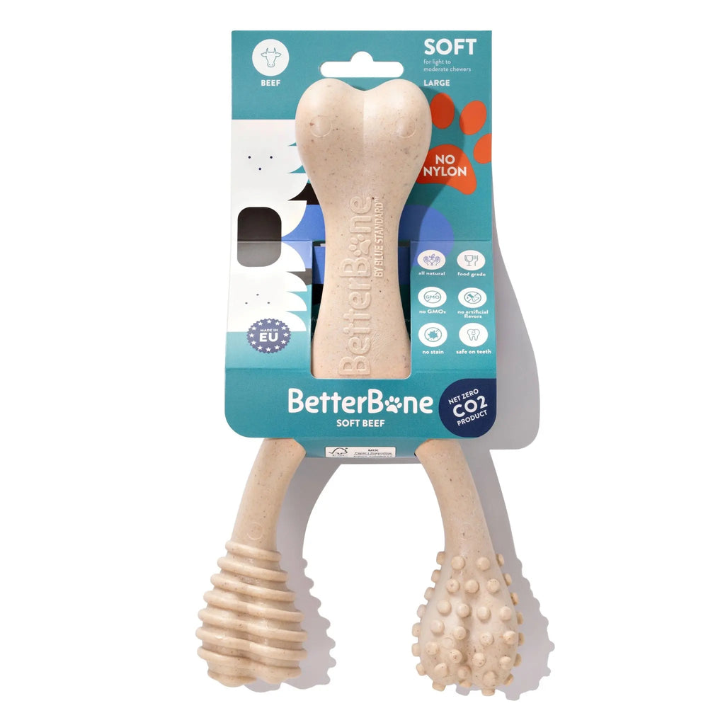 BetterBone SOFT Durability CHEW TOY: Natural Plant-Based Ingredients, Perfect for Teething Puppies, Senior Dogs & Gentle Chewers BetterBone All Natural Eco-Friendly Dog Chews & Bones