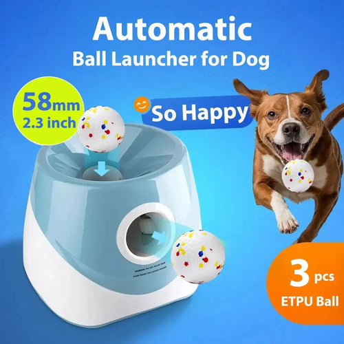 Automatic Dog Tennis Ball Launcher – Rechargeable Interactive Ball Throwing Machine for Small & Medium Dogs WTN Essentials