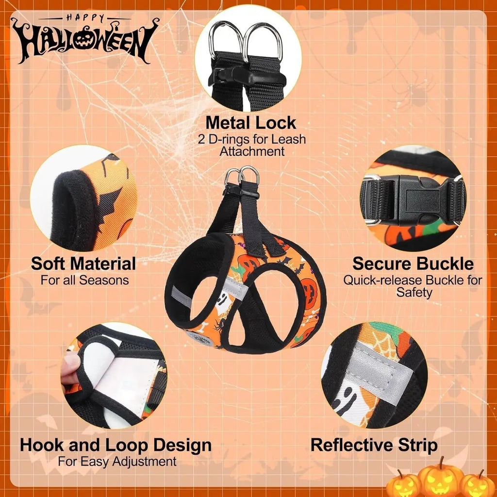 Step-In Dog Harness & Leash Set in Various Patterns – Reflective No Pull (XS- XL) Wags & Whiskers Pet Supply