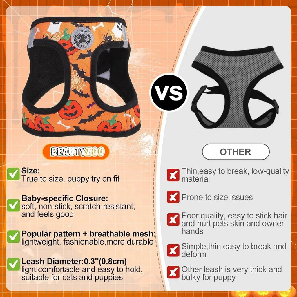 Step-In Dog Harness & Leash Set in Various Patterns – Reflective No Pull (XS- XL) Wags & Whiskers Pet Supply