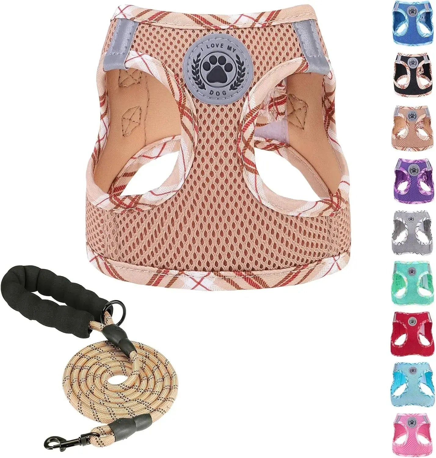 Step-In Dog Harness & Leash Set in Various Patterns – Reflective No Pull (XS- XL) Wags & Whiskers Pet Supply
