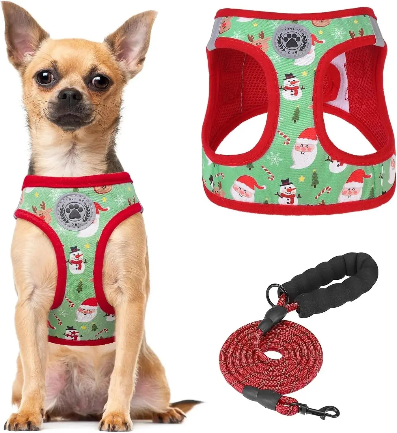 Step-In Dog Harness & Leash Set in Various Patterns – Reflective No Pull (XS- XL) Wags & Whiskers Pet Supply