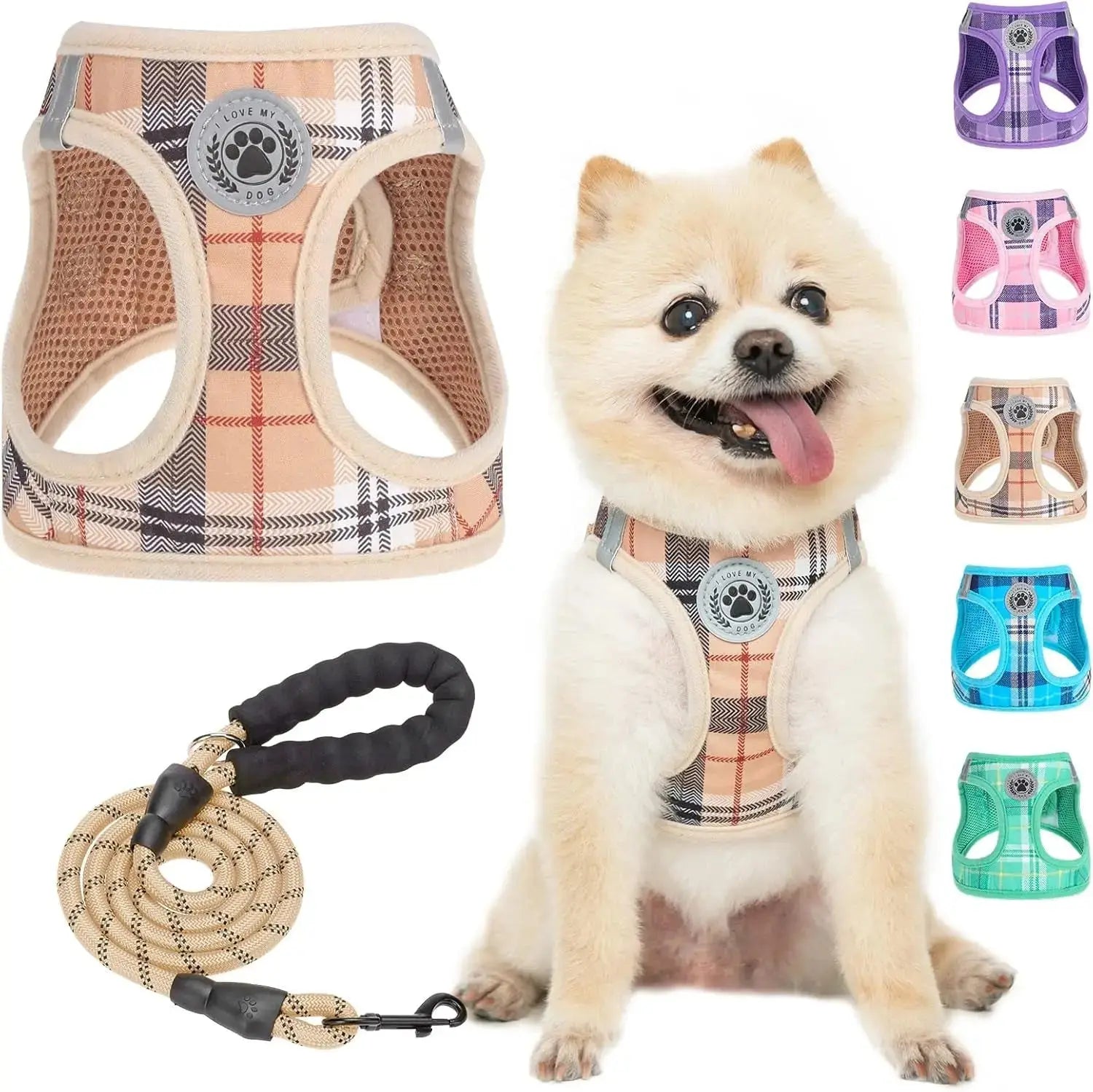 Step-In Dog Harness & Leash Set in Various Patterns – Reflective No Pull (XS- XL) Wags & Whiskers Pet Supply