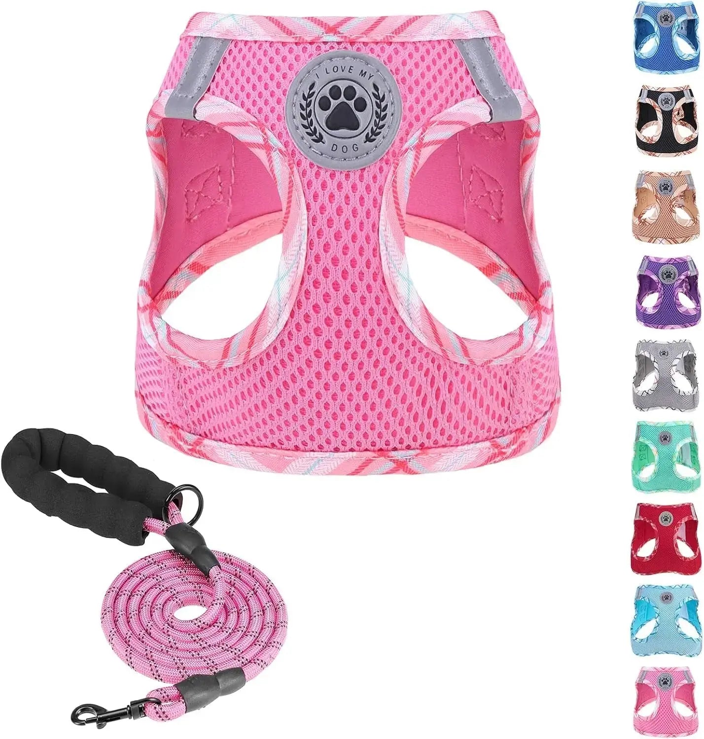 Step-In Dog Harness & Leash Set in Various Patterns – Reflective No Pull (XS- XL) Wags & Whiskers Pet Supply