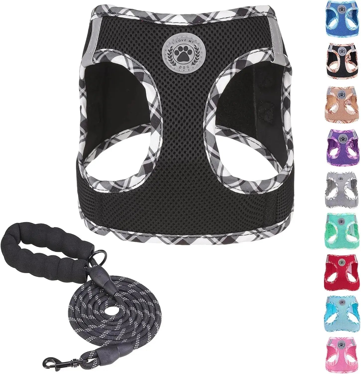 Step-In Dog Harness & Leash Set in Various Patterns – Reflective No Pull (XS- XL) Wags & Whiskers Pet Supply