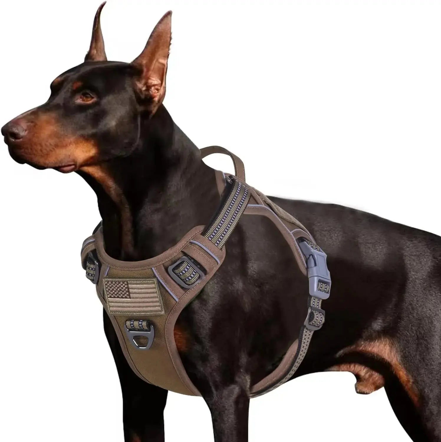Tactical No-Pull Dog Harness with Handle, Reflective Adjustable Training Vest Wags & Whiskers Pet Supply