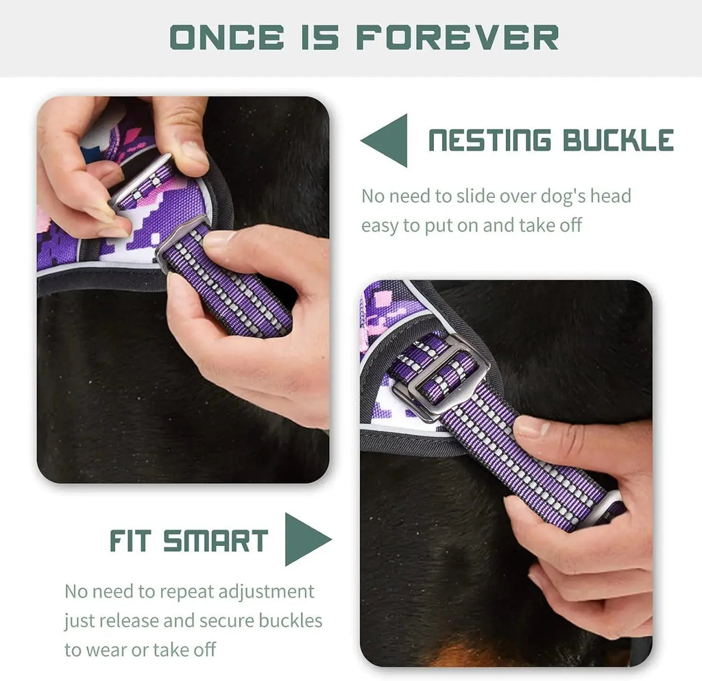 Tactical No-Pull Dog Harness with Handle, Reflective Adjustable Training Vest Wags & Whiskers Pet Supply