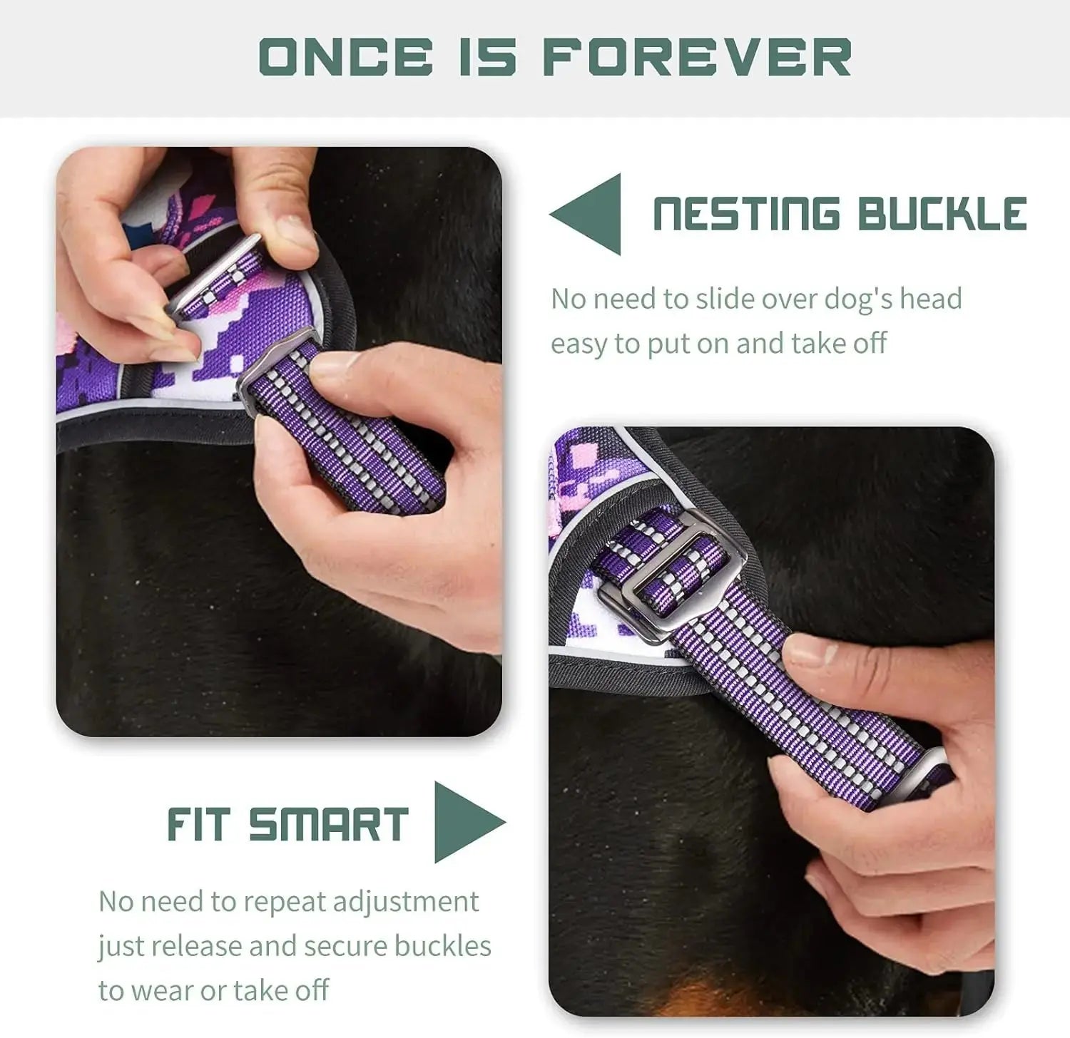 Tactical No-Pull Dog Harness with Handle, Reflective Adjustable Training Vest Wags & Whiskers Pet Supply