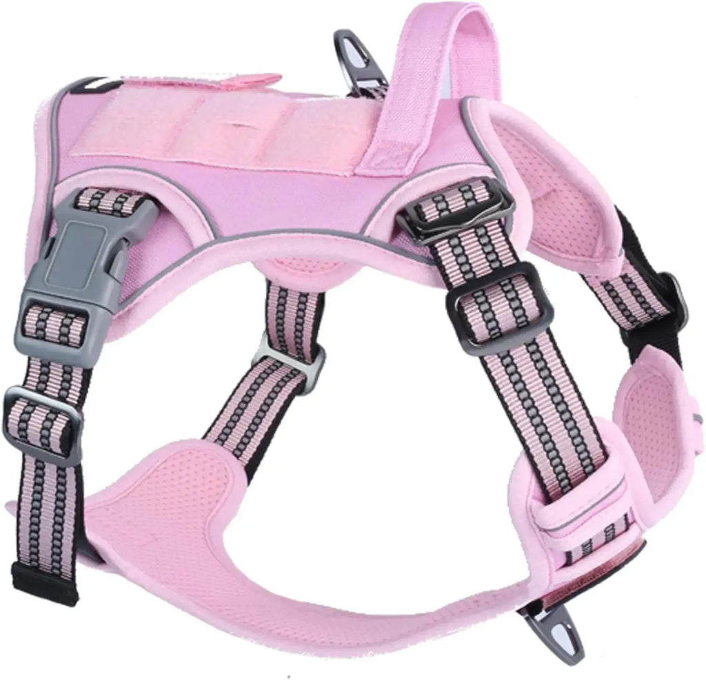 Tactical No-Pull Dog Harness with Handle, Reflective Adjustable Training Vest Wags & Whiskers Pet Supply