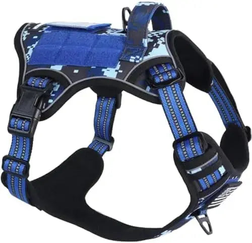 Tactical No-Pull Dog Harness with Handle, Reflective Adjustable Training Vest Wags & Whiskers Pet Supply