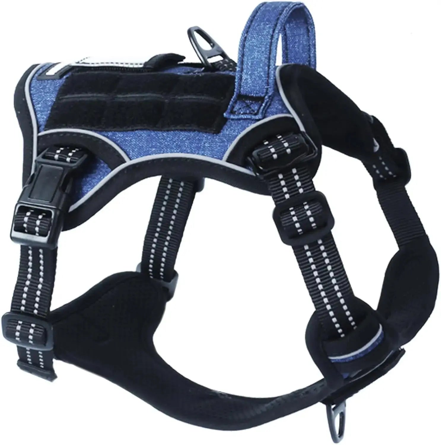 Tactical No-Pull Dog Harness with Handle, Reflective Adjustable Training Vest Wags & Whiskers Pet Supply