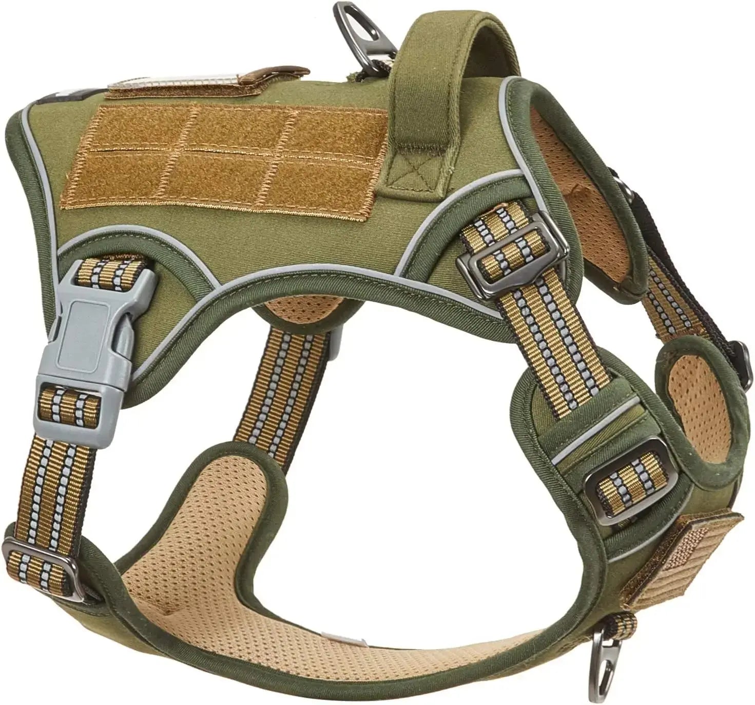 Tactical No-Pull Dog Harness with Handle, Reflective Adjustable Training Vest Wags & Whiskers Pet Supply