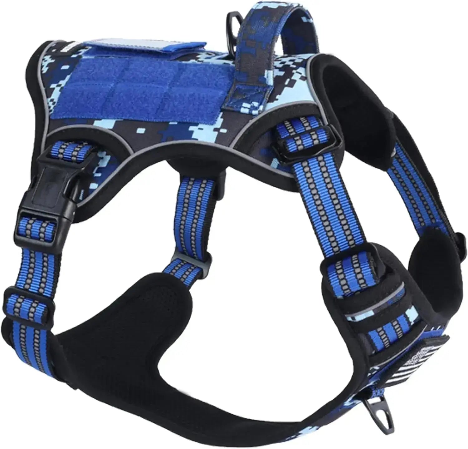 Tactical No-Pull Dog Harness with Handle, Reflective Adjustable Training Vest Wags & Whiskers Pet Supply