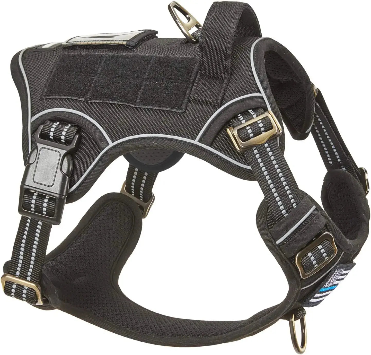 Tactical No-Pull Dog Harness with Handle, Reflective Adjustable Training Vest Wags & Whiskers Pet Supply