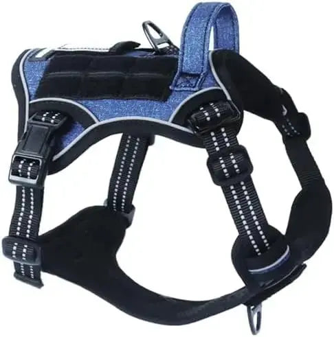 Tactical No-Pull Dog Harness with Handle, Reflective Adjustable Training Vest Wags & Whiskers Pet Supply