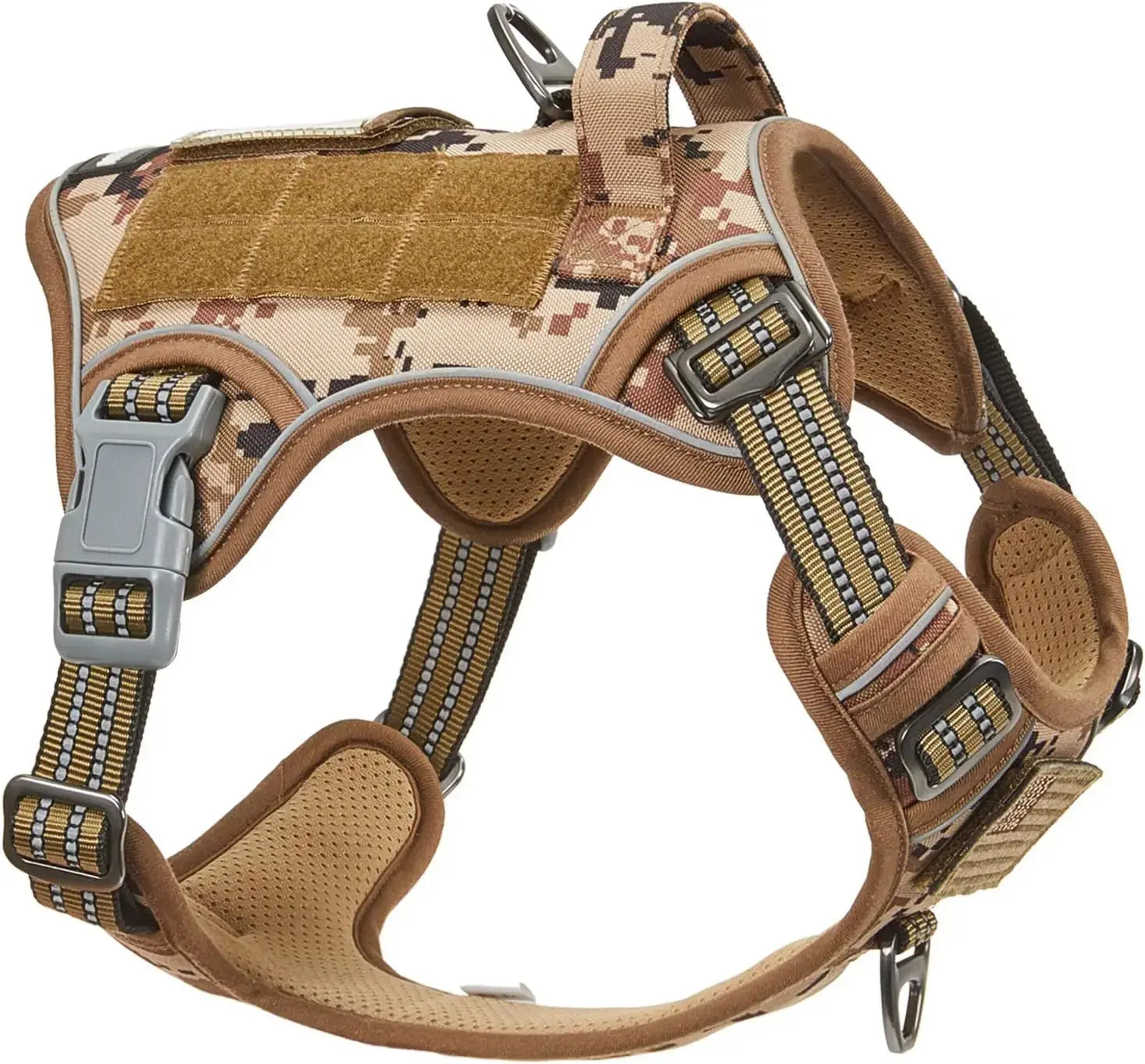 Tactical No-Pull Dog Harness with Handle, Reflective Adjustable Training Vest Wags & Whiskers Pet Supply
