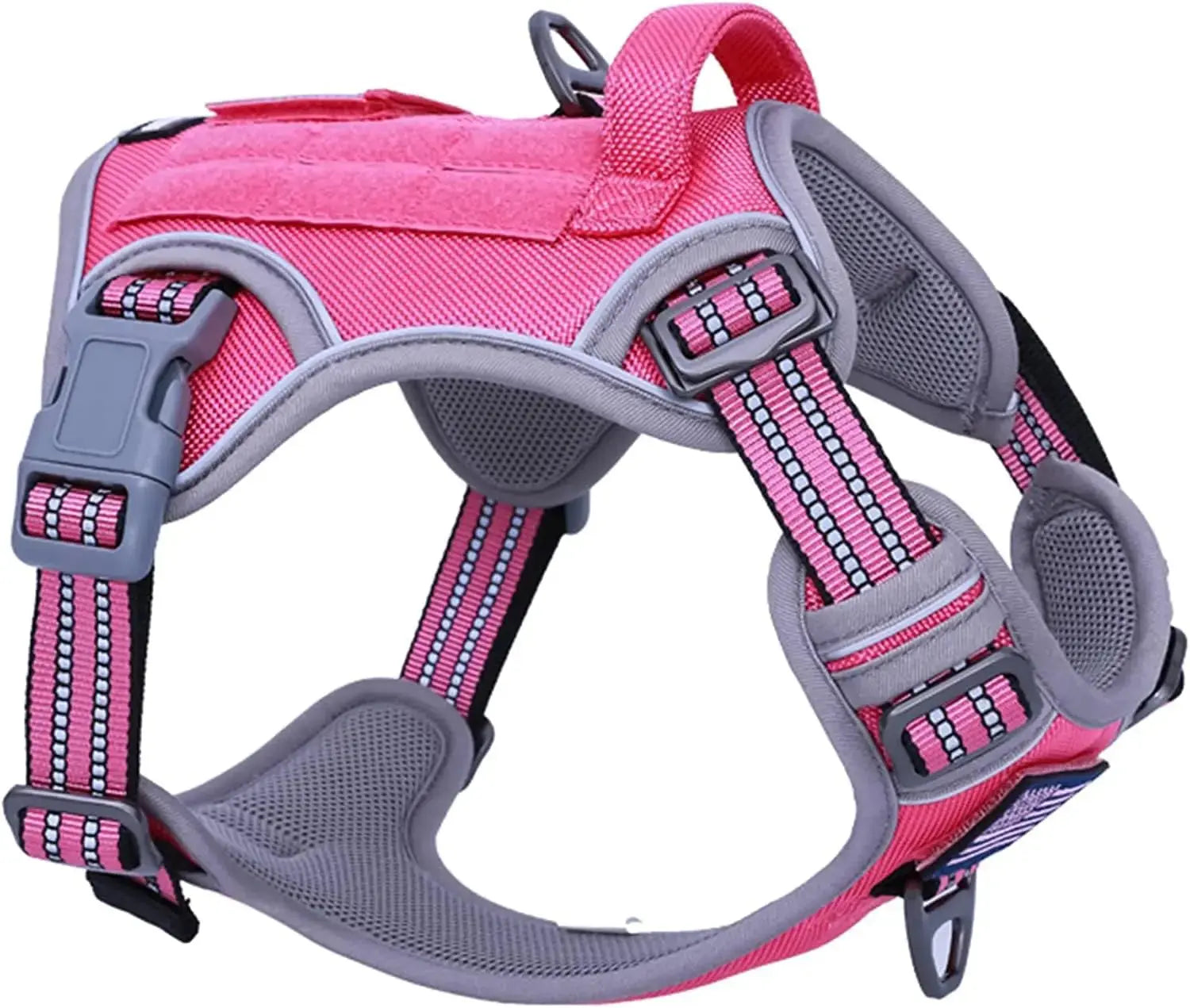 Tactical No-Pull Dog Harness with Handle, Reflective Adjustable Training Vest Wags & Whiskers Pet Supply