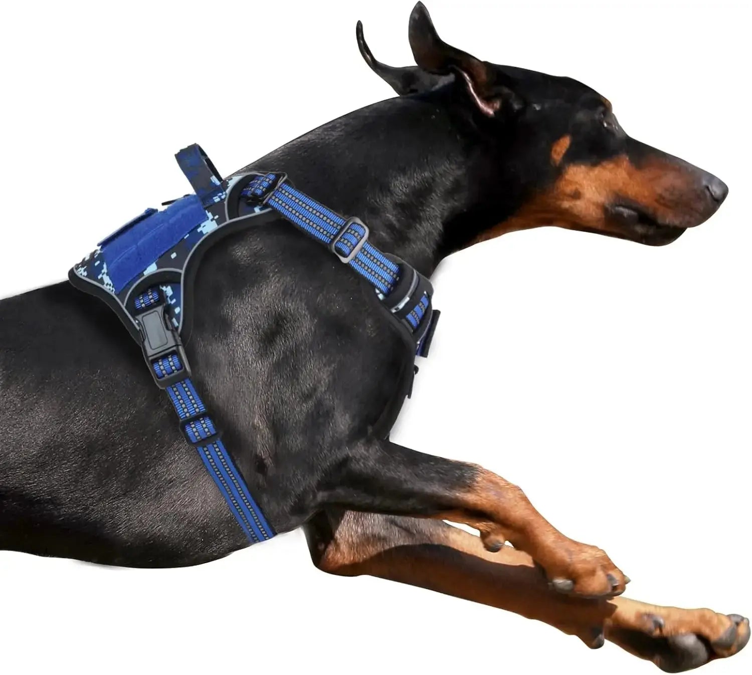 Tactical No-Pull Dog Harness with Handle, Reflective Adjustable Training Vest Wags & Whiskers Pet Supply