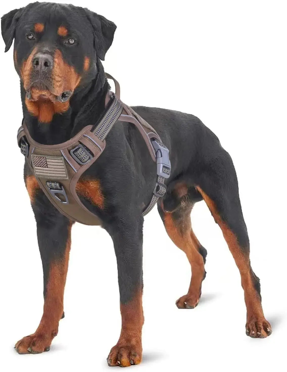 Tactical No-Pull Dog Harness with Handle, Reflective Adjustable Training Vest Wags & Whiskers Pet Supply