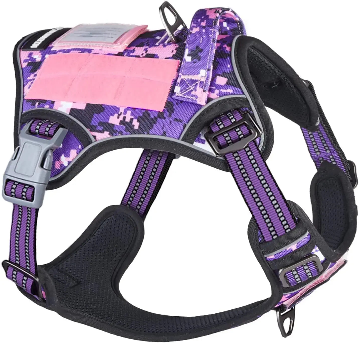 Tactical No-Pull Dog Harness with Handle, Reflective Adjustable Training Vest Wags & Whiskers Pet Supply