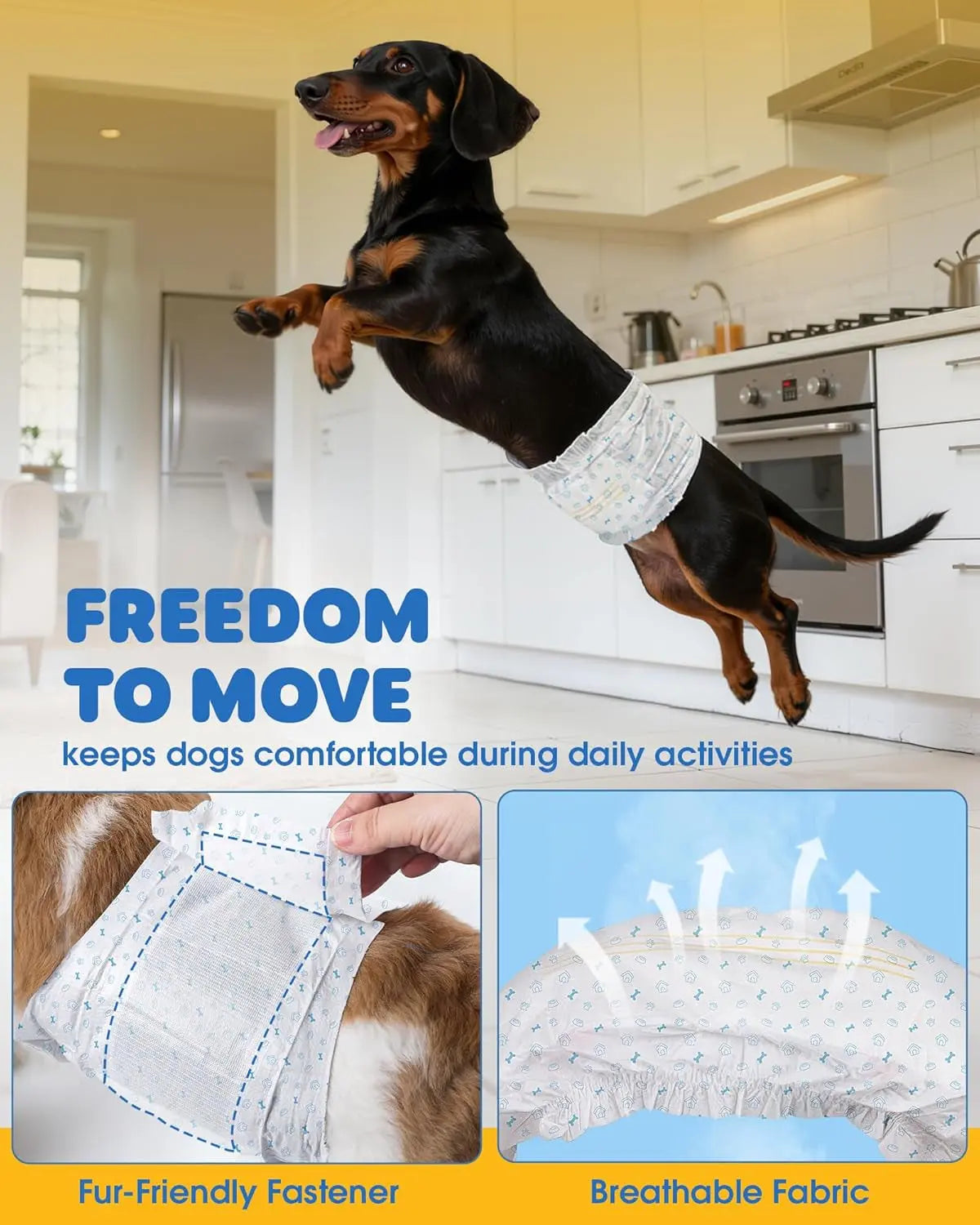 Male Dog Diapers 96 Count Small Belly Bands Leakproof Absorbent Wraps Wags & Whiskers Pet Supply