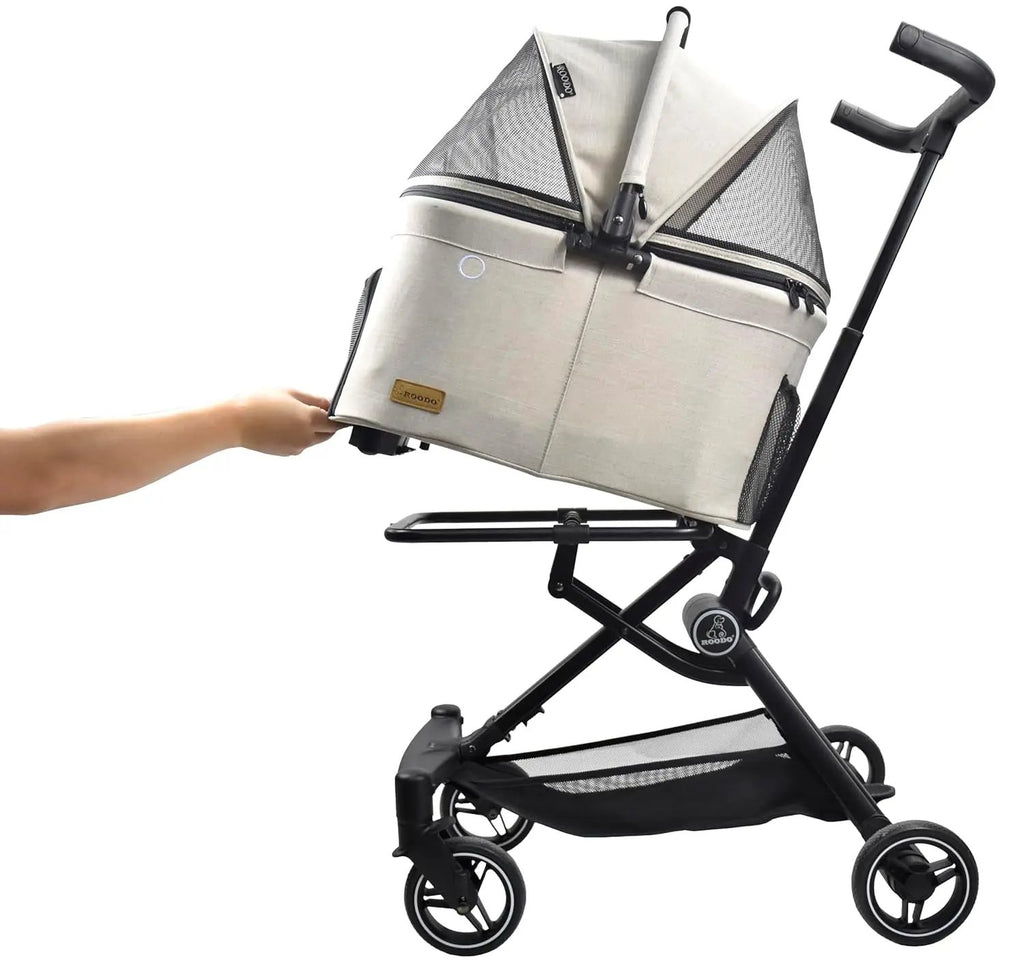 3 in 1 Pet Stroller Dog Cat Travel System Detachable Carrier Foldable 30lb by Wags & Whiskers Pet Supply