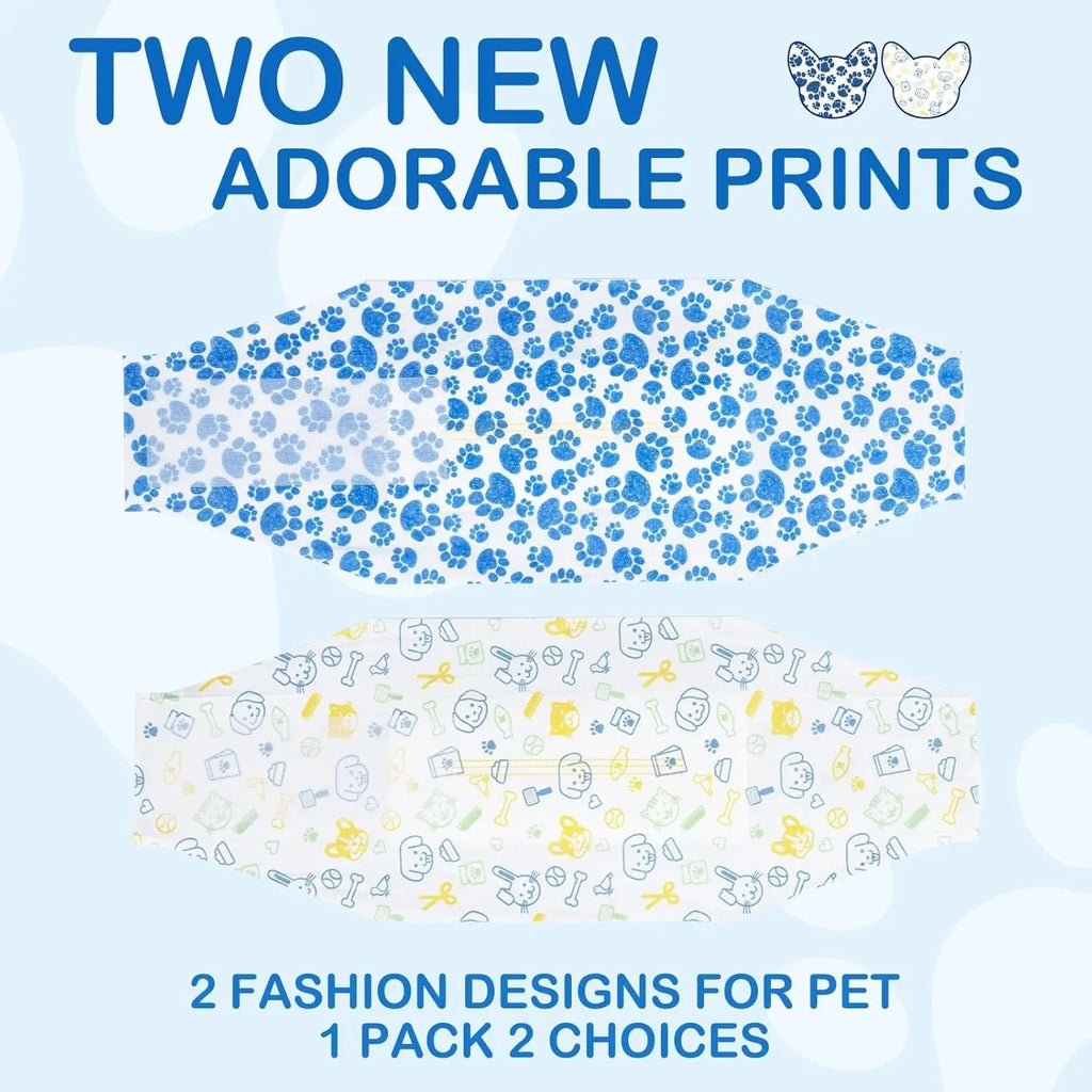 Male Dog Diapers Disposable Belly Bands | Leakproof Wraps 60 Count Wags & Whiskers Pet Supply