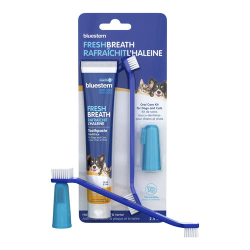 bluestem coactiv+ Oral Dental Kit for Dogs and Cats – Toothpaste, Toothbrush & Finger Brush - FurrBaby Necessities