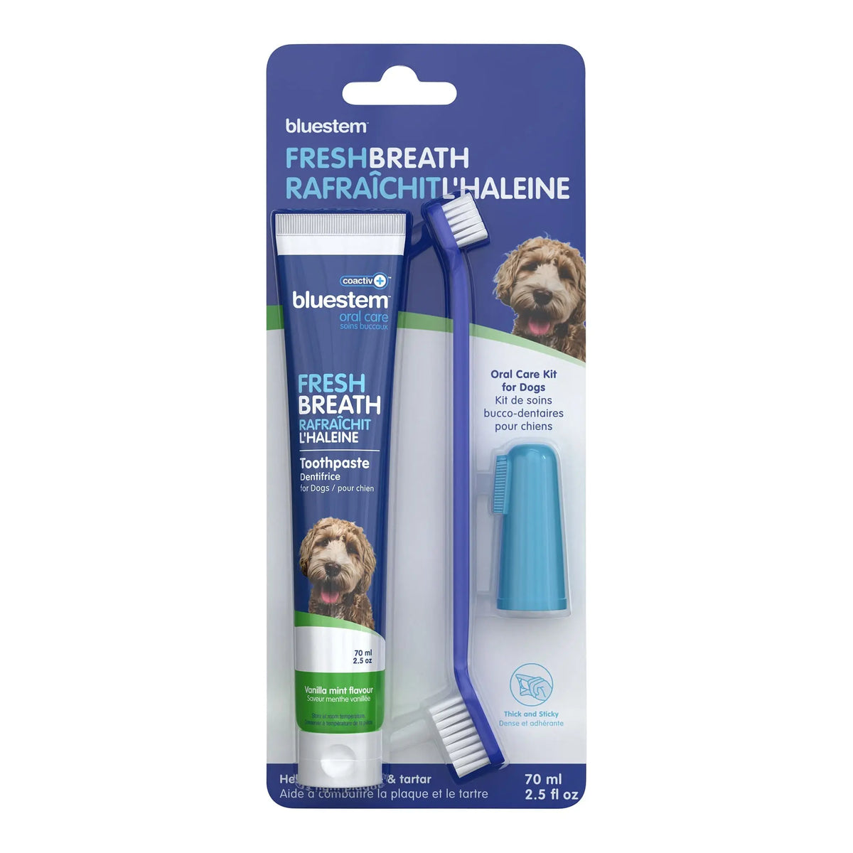 bluestem coactiv+ Oral Dental Kit for Dogs and Cats – Toothpaste, Toothbrush & Finger Brush - FurrBaby Necessities