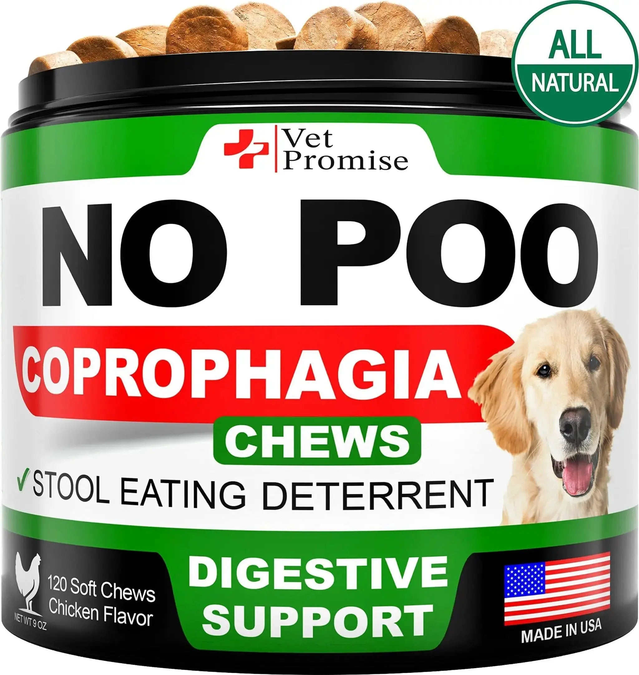 No Poo Chews for Dogs Coprophagia Stool-Eating Deterrent Probiotics 120 Count by Zamzamas