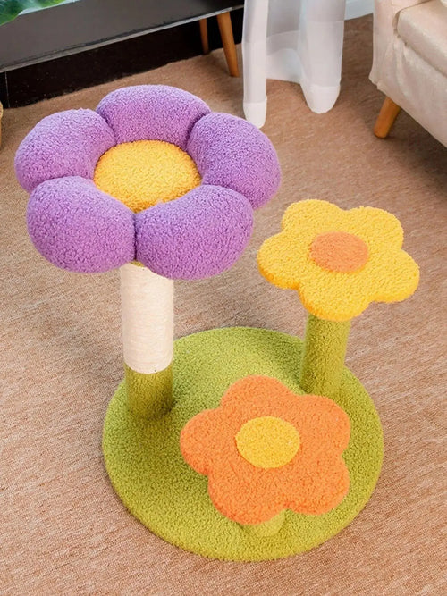 Flower Design Cat Tree with Scratching Post - FurrBaby Necessities