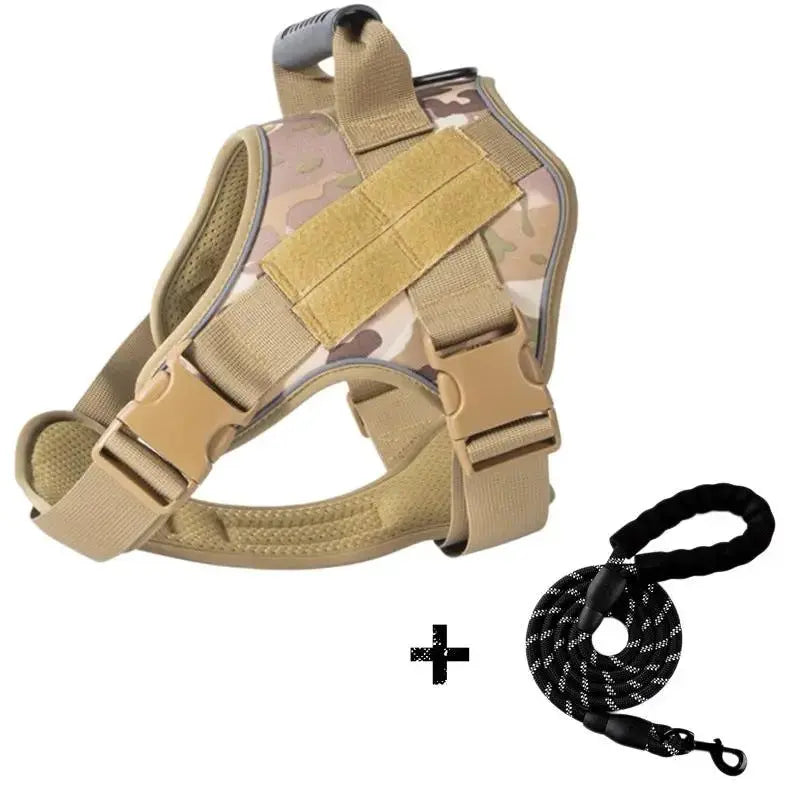 Breathable Tactical Harness Traction Rope for Large Dogs by Pet Zen