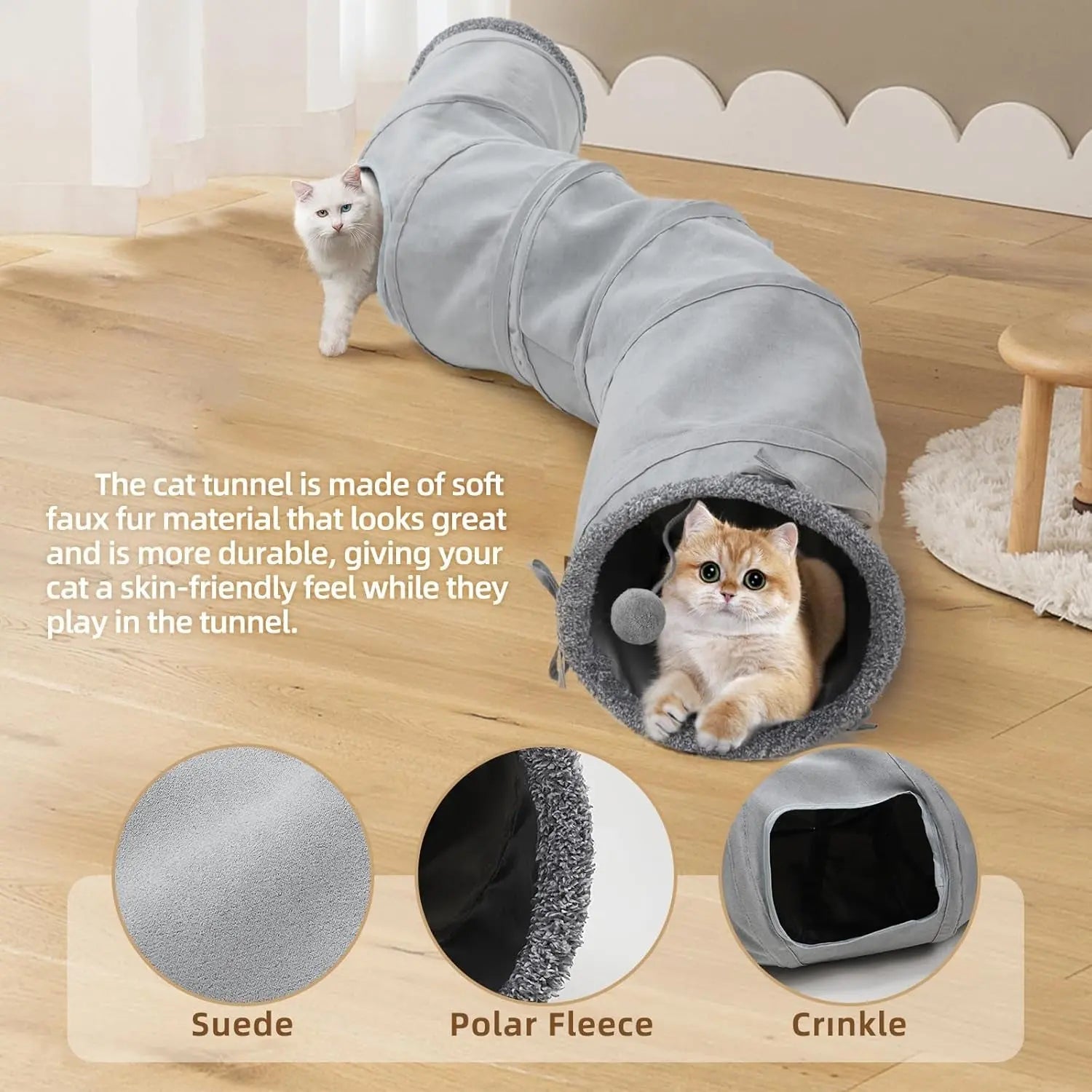 Cat Tunnel Toy for Cats & Small Pets Collapsible Interactive Play Tube Wags & Whiskers Pet Supply