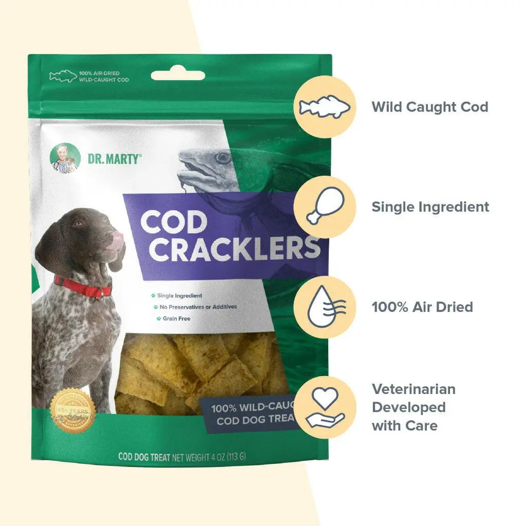 Dr. Marty Cod Cracklers Freeze Dried Cod Dog Treats HardyPaw