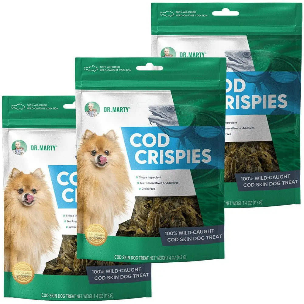 Dr. Marty Cod Crispies Freeze Dried Cod Skin Dog Treats HardyPaw