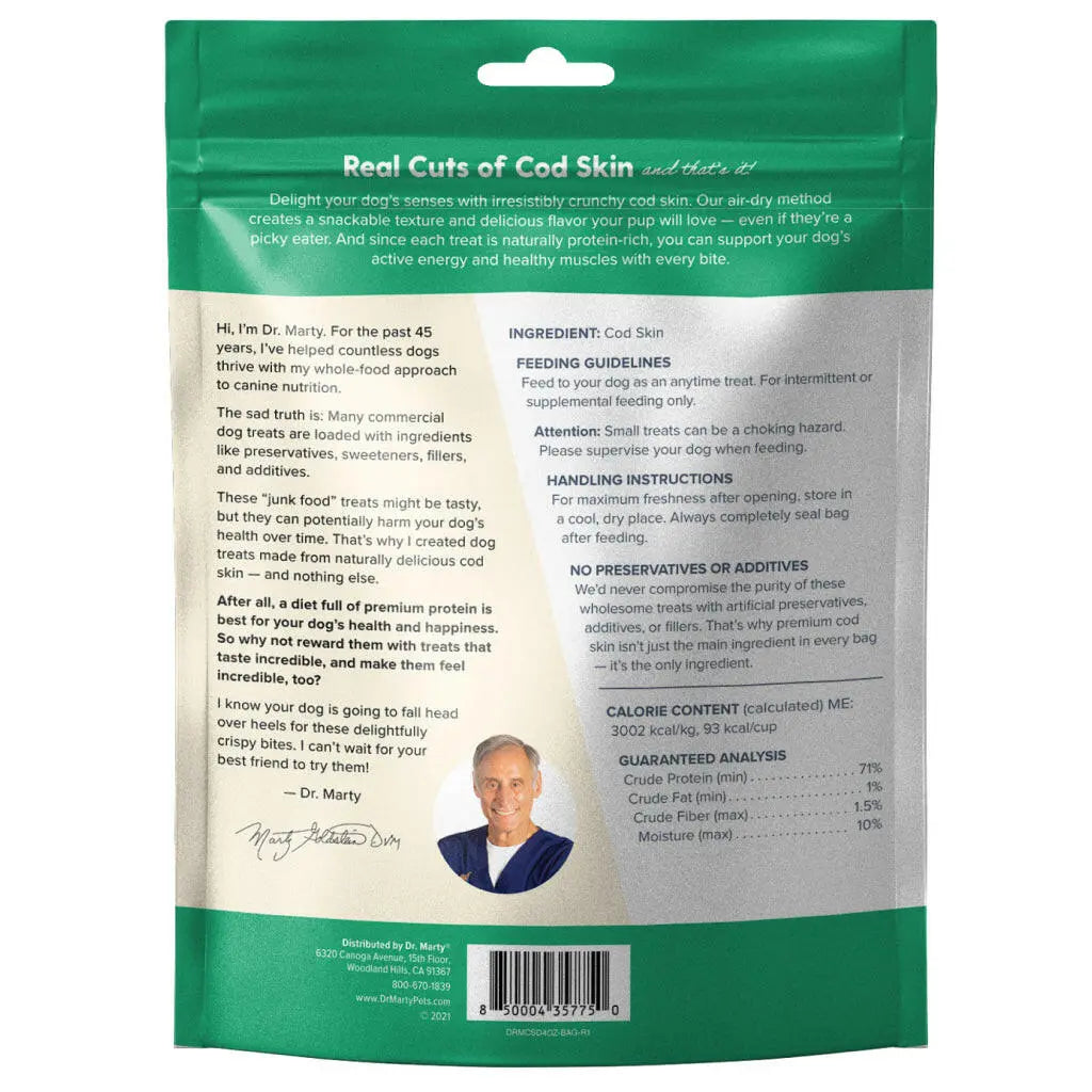 Dr. Marty Cod Crispies Freeze Dried Cod Skin Dog Treats HardyPaw